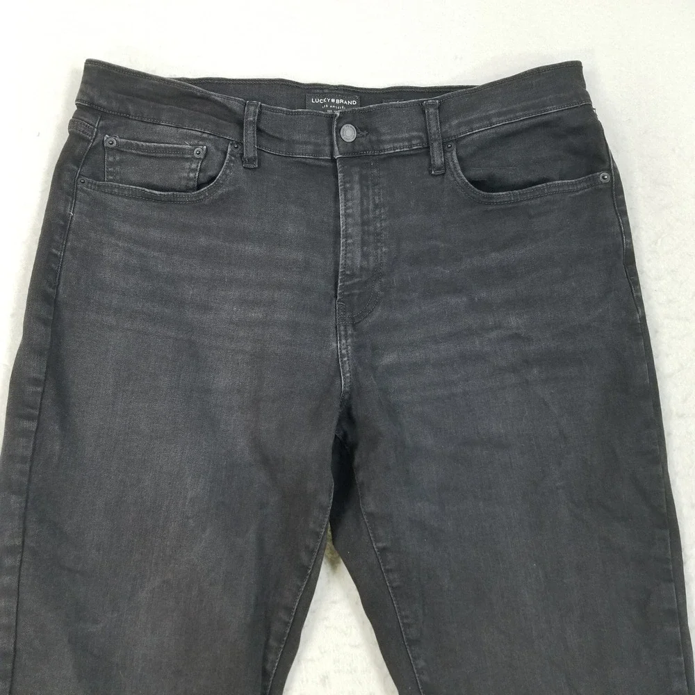 Lucky Brand Jeans Mens‎ 38x34 Black 410 Athletic Straight Stretch Denim Pants